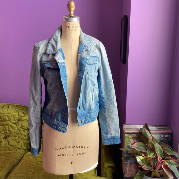 Anthropologie Colorblock Denim Jacket, Medium - Picture 5 of 7